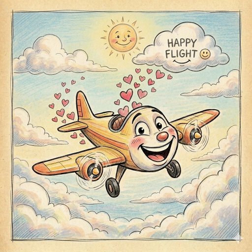 Illustration eines lachenden Flugzeugs